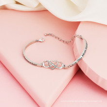 mulheres da moda cobre com zircônio diamante coração ouro pulseiras pulseiras joias presente para mamãe amante